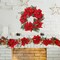 5ft Artificial Poinsettia Velvet Garland - Red Berries & Gold Pine Cones - Indoor Christmas Décor